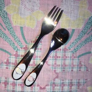 Edelstahl Child’s Stainless steel spoon and fork.